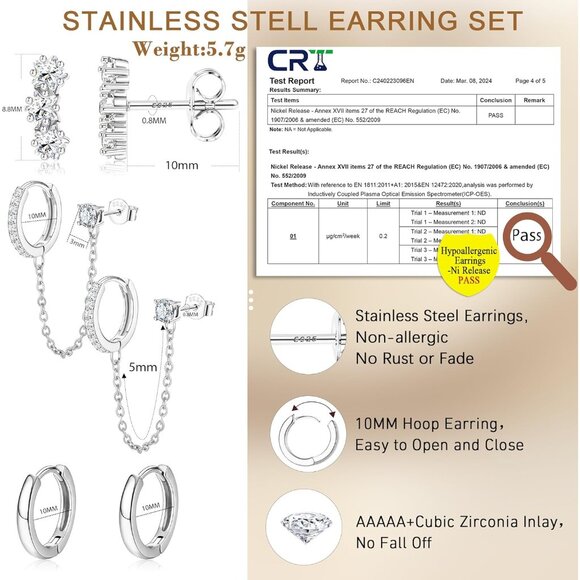 Perfect Gift: 14K Gold Plated Dainty Earring Set for Meaningful Moments - Picture 2 of 6